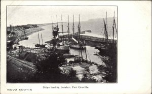 Port Greville Nova Scotia NS Ships Loading Lumber c1910 Vintage Postcard