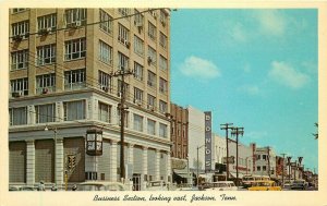 Autos bus 1950s Jackson Tennessee Market Main Postcard Teich Thompson 6363