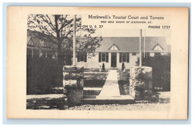 c1940s Markwell's Tourist Court and Tavern Lexington Kentucky KY Postcard 