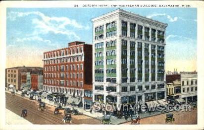 Burdick Hotel and Hanselman Building Kalamazoo MI 1923 Missing Stamp