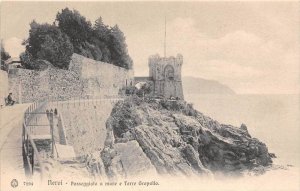 Italy, Liguria, Nervi, Passeggiata a mare e Torre Gropollo,