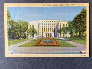 Jefferson County Court House Birmingham AL Linen Postcard H2050083919