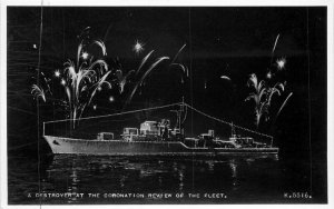 Destroyer Coronation Fleet #K5516 1950s UK Military RPPC Photo Postcard 21-2024