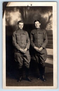 WWI Postcard RPPC Photo US Military Army Soldier Studio c1910's Unposted Antique