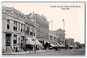 York Nebraska NE Postcard Lincoln Avenue North Of 5th Street c1910's Candy Shop