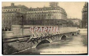 Old Postcard Paris Pont Notre Dame Floods 1910