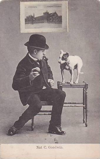 Actor Nat C Goodwin & dog , PU-1908