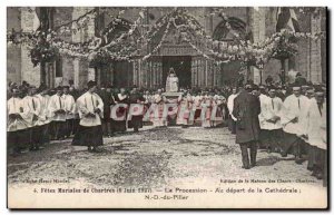 Old Postcard Chartres Holidays June 6, 1927 Marian Procession Initially the c...