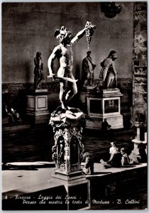 Firenze - Perseus Showing Medusa's Head Florence Italy Real Photo RPPC Postcard