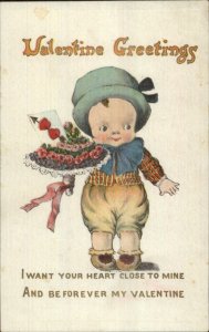 Cute Little Boy in Hat S.362 c1910 Valentine Postcard