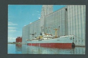 1962 Post CardPanama SS Pioneer Loading Grain From Worlds Largest Grain Elevator