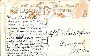 WEATHER FORECAST Vintage Romantic  Postcard 1900's COMEDY Antique Post Card