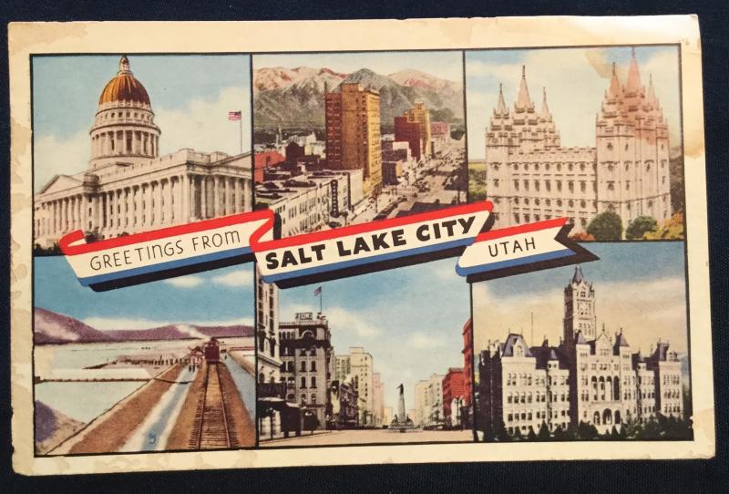 Postcard Used Greetings from Salt Lake City UT LB