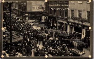 Middlesex Street Petticoat Lane London England Vintage Postcard O45