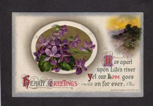 Vintage John Winsch 1910 Hardy Greetings Violets Flowers Love Postcard