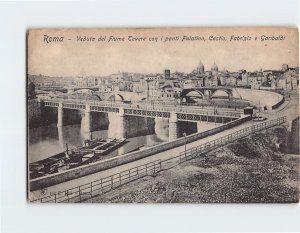 Postcard Veduta del Fiume Tevere, Rome, Italy