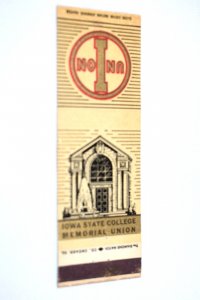 Iowa State College Memorial Union 20 Front Strike Matchbook Cover