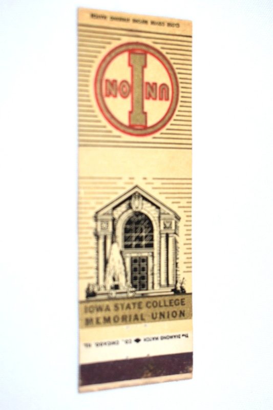 Iowa State College Memorial Union 20 Front Strike Matchbook Cover