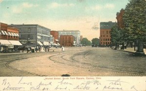 Postcard Ohio Canton Market Street Square Railroad Tracks News Exchange 23-8336