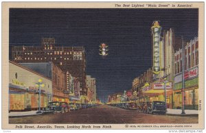 Polk Street at night , AMARILLO , Texas , 30-40s