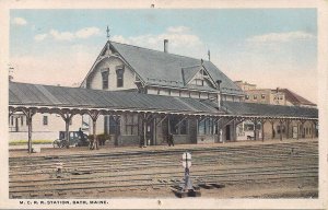 Bath ME, Train Station, Depot, MCRR Railroad, Maine Central, Teich  1920's