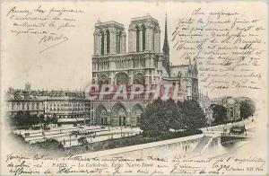 Old Postcard Paris The Cathedral Church of Our Lady (map 1900)