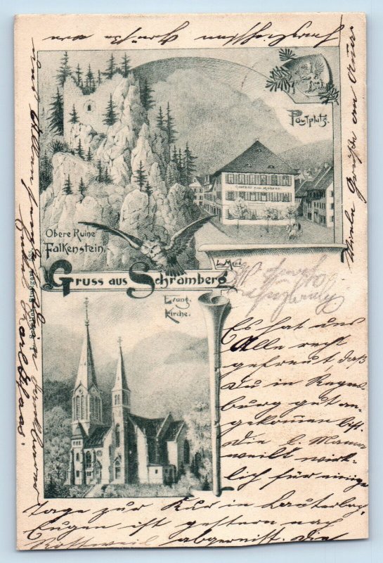 Baden-Württemberg Germany Postcard Greetings from Schramberg c1905 Multiview
