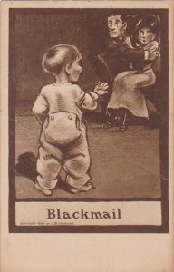 Humour Young Boy Catching Couple Kissing Blackmail 1910