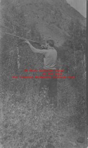 ID, Idaho Postmark, RPPC, Bear Hunter with Gun, Photo