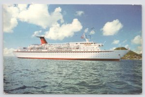 Transportation~Ship~MV Cunard Princess~Cruise Ship~Liner~Nassau Home Port~Vtg PC