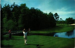 Postcard Alabama Point Clear Lakewood Golf Course Number One Hole Tee 1950s V171