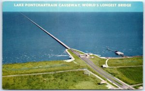 Postcard - Lake Pontchartrain Causeway, World's Longest Bridge - Louisiana 