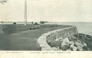 Bridgeport CT Spanish Cannon at Seaside Park UDB B&W Postcard Used