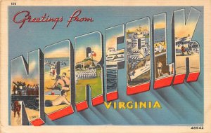 Greetings From Norfolk Virginia USA Unused 