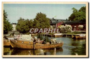 Old Postcard Sweden Sweden Svenska Inre hammen Kristinehamn