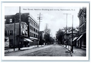 c1950's Scene at Main Street Hamilton Building Vicinity Hackensack NJ Postcard 