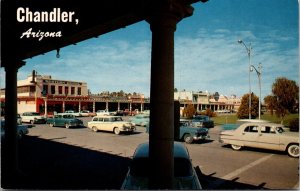 1965 Postcard Highway 87 Business District Automobiles in Chandler, Arizona