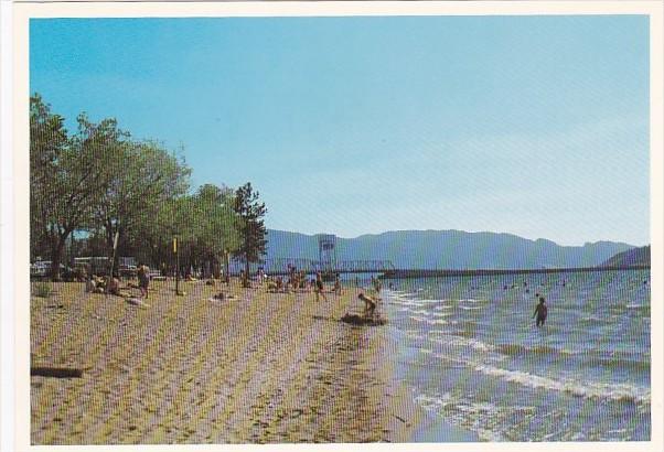 Canada Kelowna Beach Scene On Okanagan Lake