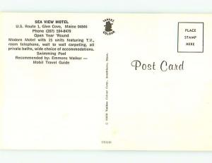 Unused Pre-1980 SEA VIEW MOTEL Glen Cove Maine ME s5191