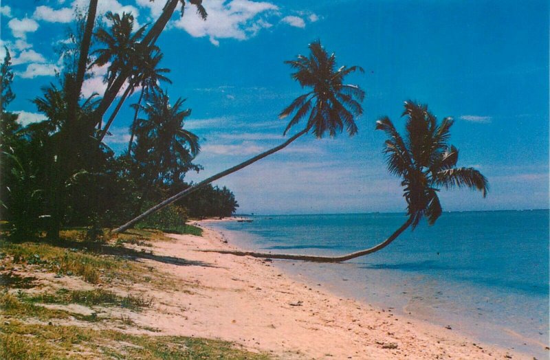 Mauritius point-au-sable beach postcard