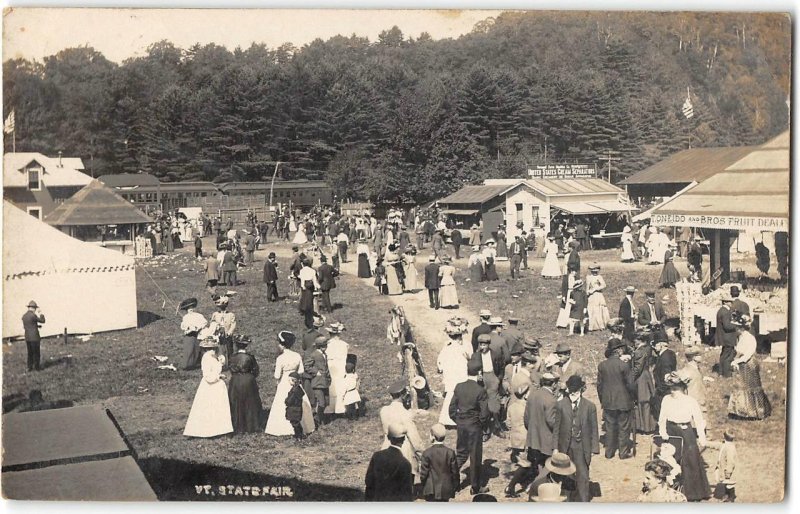 RPPC Vermont State Fair Train Depot White River Junction Rutland VT 1910 Photo