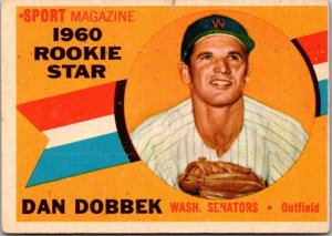 1960 Topps Baseball Card Dan Dobek Washington Senators sk10560