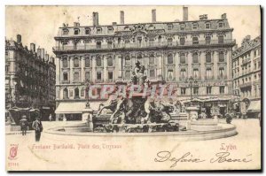 Old Postcard Fontaine Bartholdi Lyon Place Bellecour