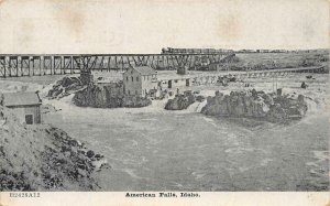 AMERICAN FALLS Idaho Railroad Bridge Train c1910s Vintage Postcard