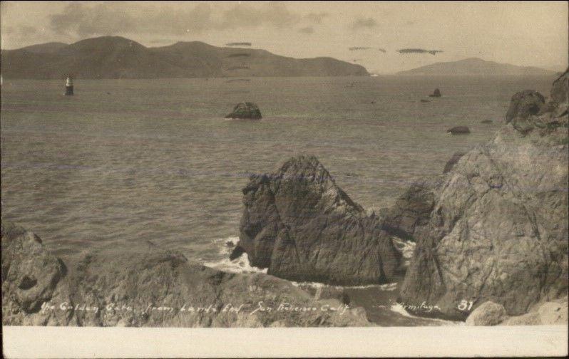 San Francisco CA Bay Lighthouse 1910 Used Real Photo Postcard