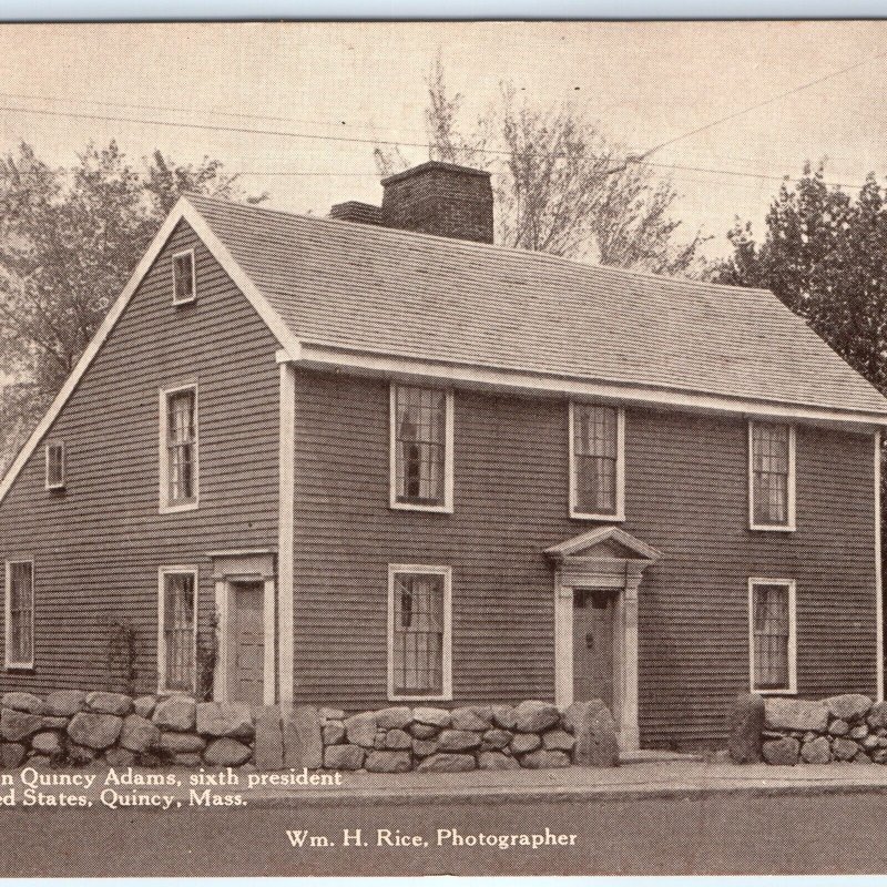 c1940s Quincy, MA 1716 Cottage John Adams Historical Society Postcard Mass A117