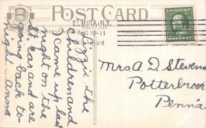 ARCADIA ON THE CHEMUNG-ELMIRA NEW YORK-BAKER BROS PUBL POSTCARD 1911 psmk