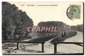 Old Postcard Alfort The Banks of the Marne