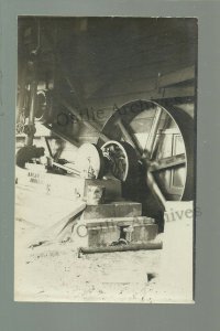 Winton MINNESOTA RPPC c1910 ENGINE ROOM Motor SAW MILL Logging Operation LUMBER