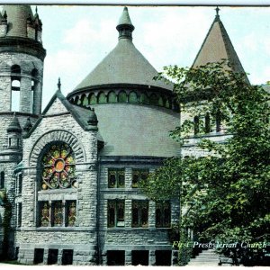 1912 Mansfield, O. First Presbyterian Church Litho Photo Postcard Deichler A23